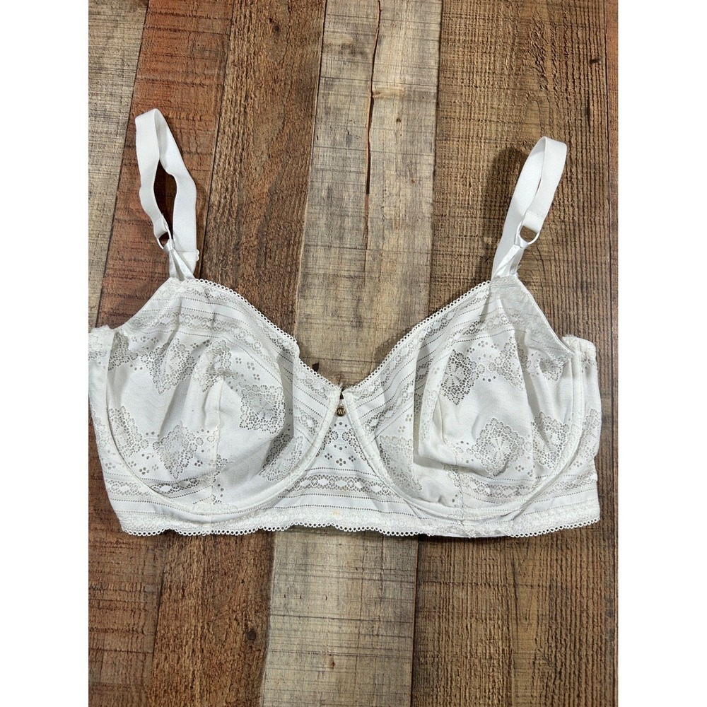 Adore Me 38H White Lace Underwire Bra Unlined Full Coverage ADOREME